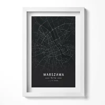 Obraz v ráme Mapa mesta Varšava