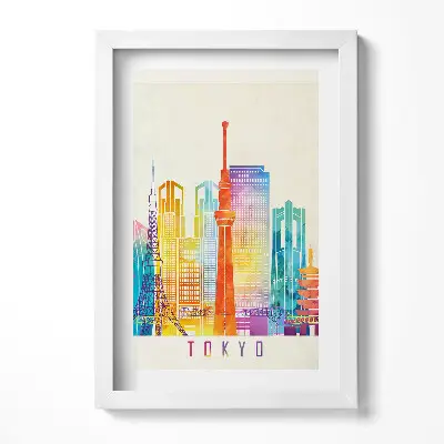 Obraz v ráme Farebná ilustrácia mesta Tokio v Japonsku