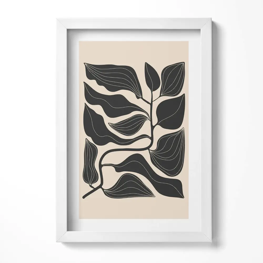 Obraz v ráme Minimalistická ilustrácia listov rastlín