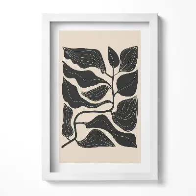 Obraz v ráme Minimalistická ilustrácia listov rastlín