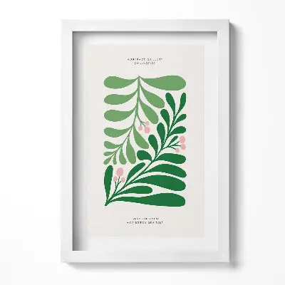 Obraz v ráme s ilustráciou rastlín a kvetov