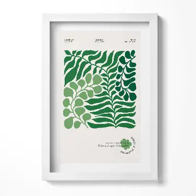 Obraz v ráme s ilustráciou rastlín a kvetov