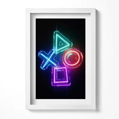 Obraz v ráme Symboly hráčov znaky na ovládacom paneli