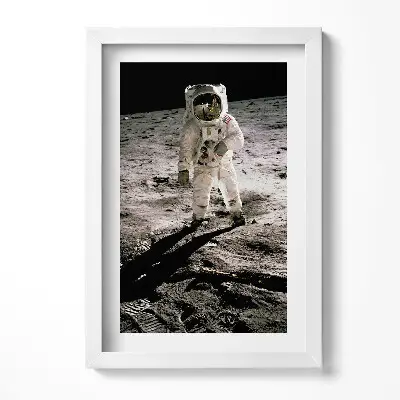 Obraz v ráme Prvý človek na Mesiaci fotografia NASA
