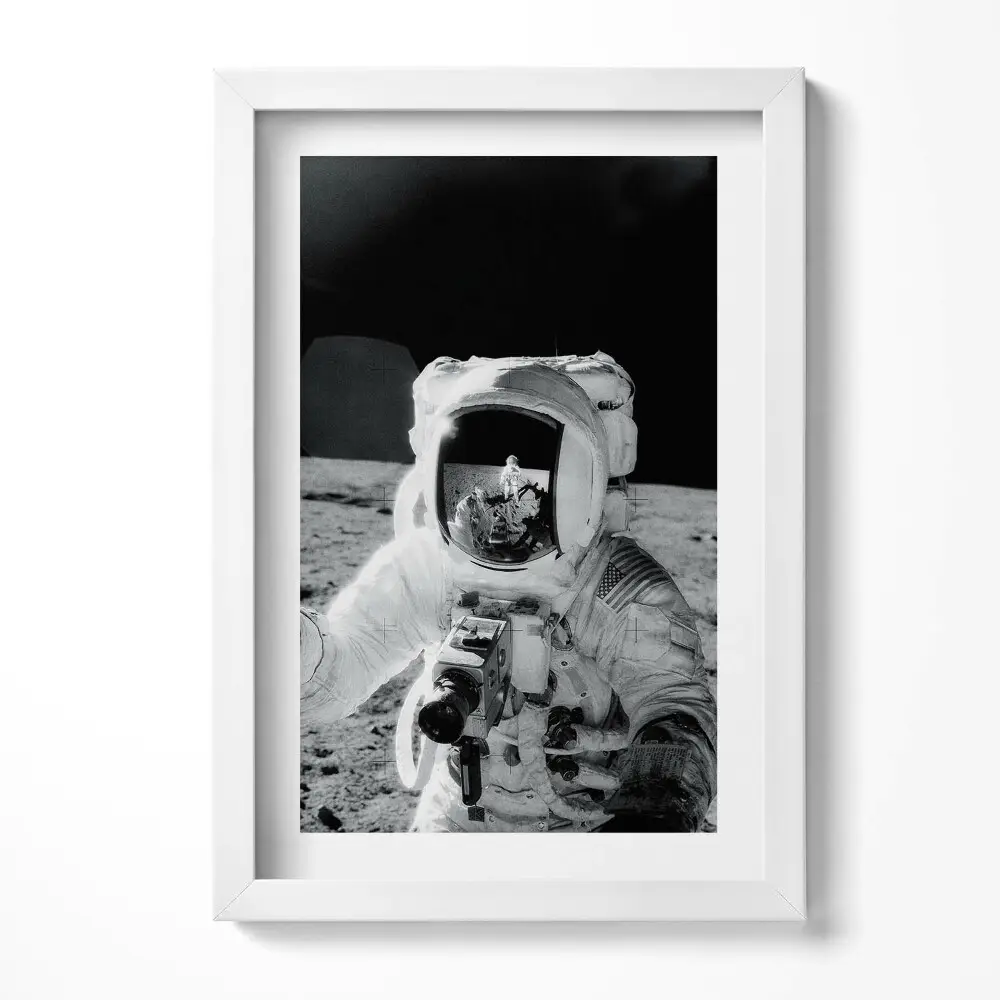 Obraz v ráme Astronaut na Mesiaci fotografia NASA