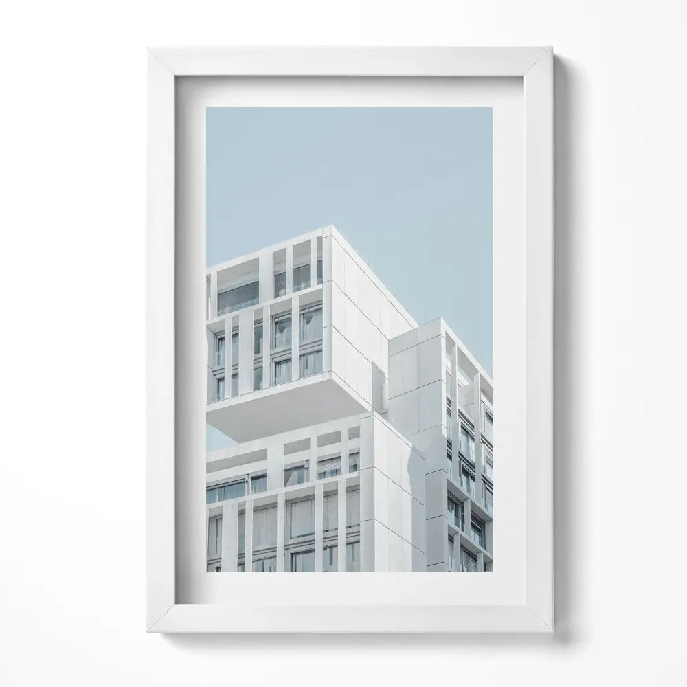 Obraz v ráme Architektúra bielej minimalistickej budovy