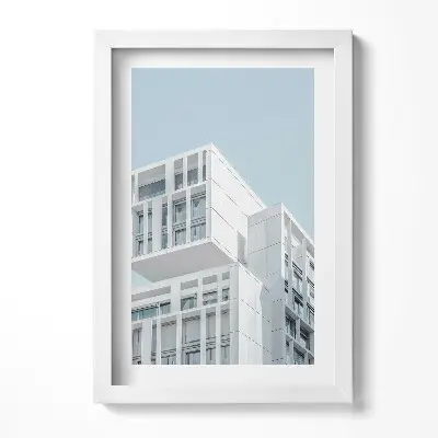 Obraz v ráme Architektúra bielej minimalistickej budovy