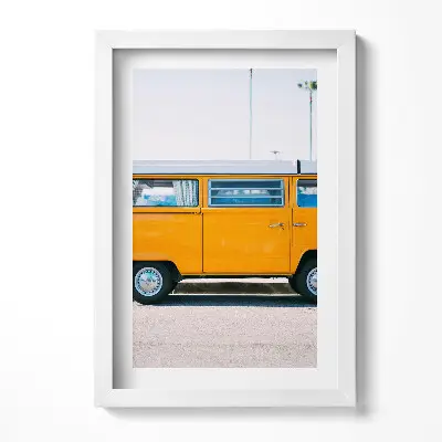 Obraz v ráme Žlté dovolenkové auto