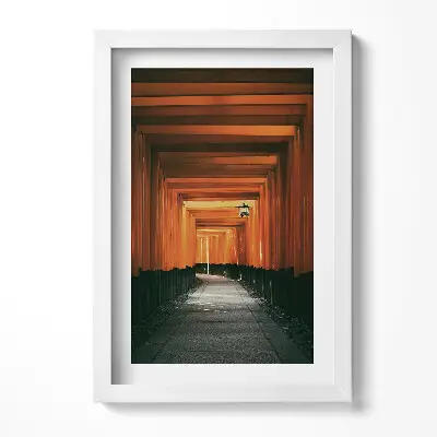 Obraz v ráme Tradičná cesta cez bránu torii