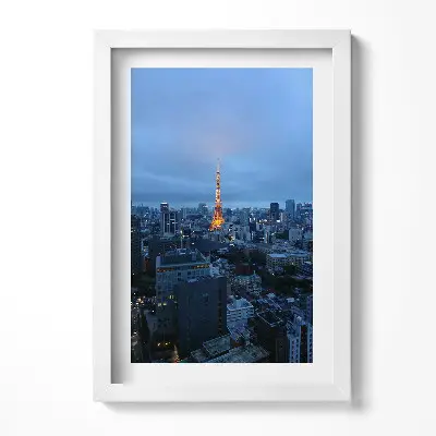 Obraz v ráme Večerná panoráma mesta Tokio