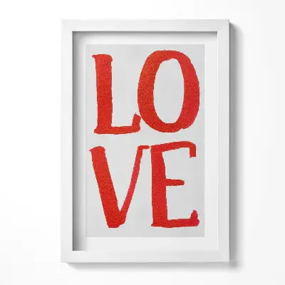 Obraz v ráme Červené graffiti písmo LOVE