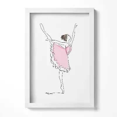 Obraz v ráme Čiarová grafika tancujúcej baleríny