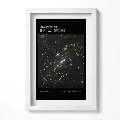 Plagát NASA s vesmírnou fotografiou v ráme