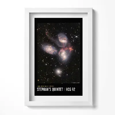 Plagát NASA s vesmírnou fotografiou v ráme