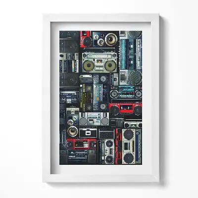 Obraz v ráme Hudba Vintage boombox