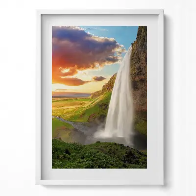 Obraz v ráme Vodopád na Islande