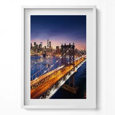 Obraz v ráme Západ slnka nad Manhattanom v New Yorku