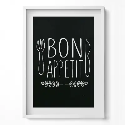 Obraz na stenu v ráme s nápisom Bon appetit