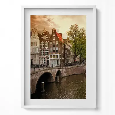 Obraz v ráme Kanály v centre Amsterdamu
