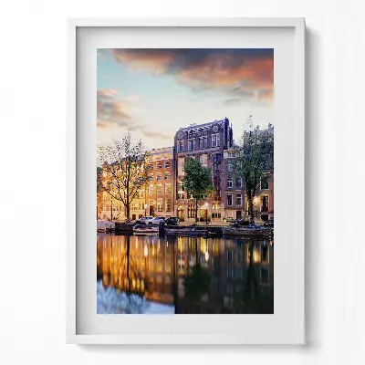 Obraz v ráme Domy v Amsterdame