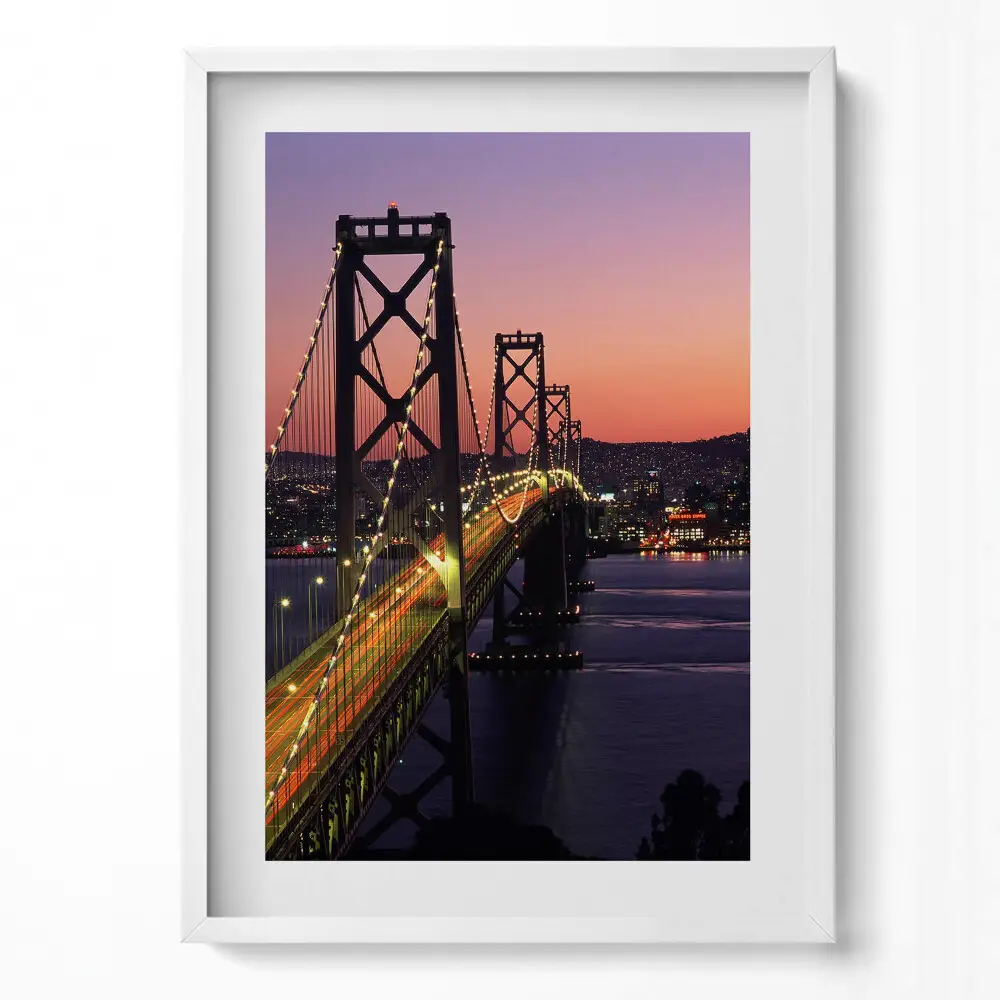 Obraz v ráme Most San Francisco pri západe slnka