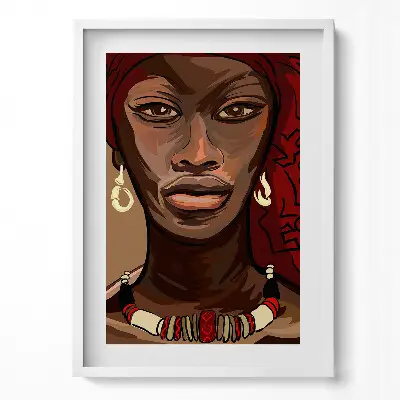 Obraz v ráme Umenie maľba africkej ženy