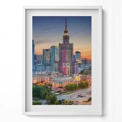 Obraz v ráme Panoráma západu slnka vo Varšave