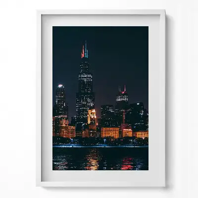 Obraz v ráme Panoráma mesta Chicago