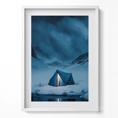 Obraz v ráme Stan v horách na Islande