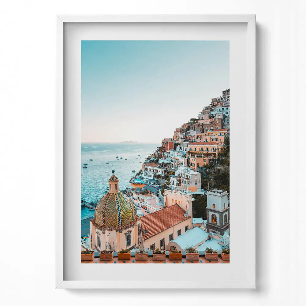 Obraz v ráme Positano na pobreží Amalfi v Taliansku