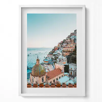 Obraz v ráme Positano na pobreží Amalfi v Taliansku