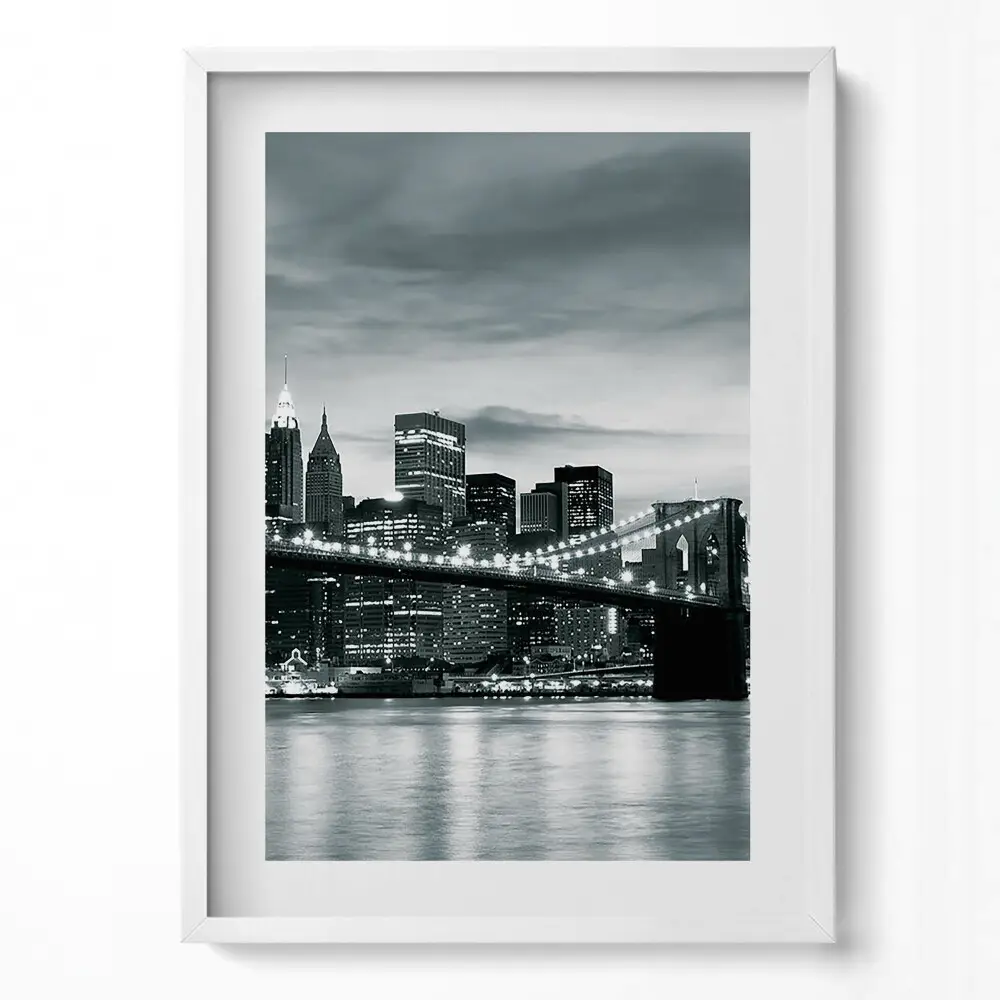 Obraz v ráme Nová panoráma Brooklynského mosta