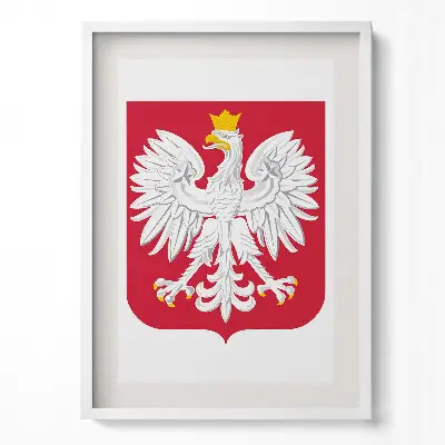 Obraz v ráme Biely orol štátny znak Poľska