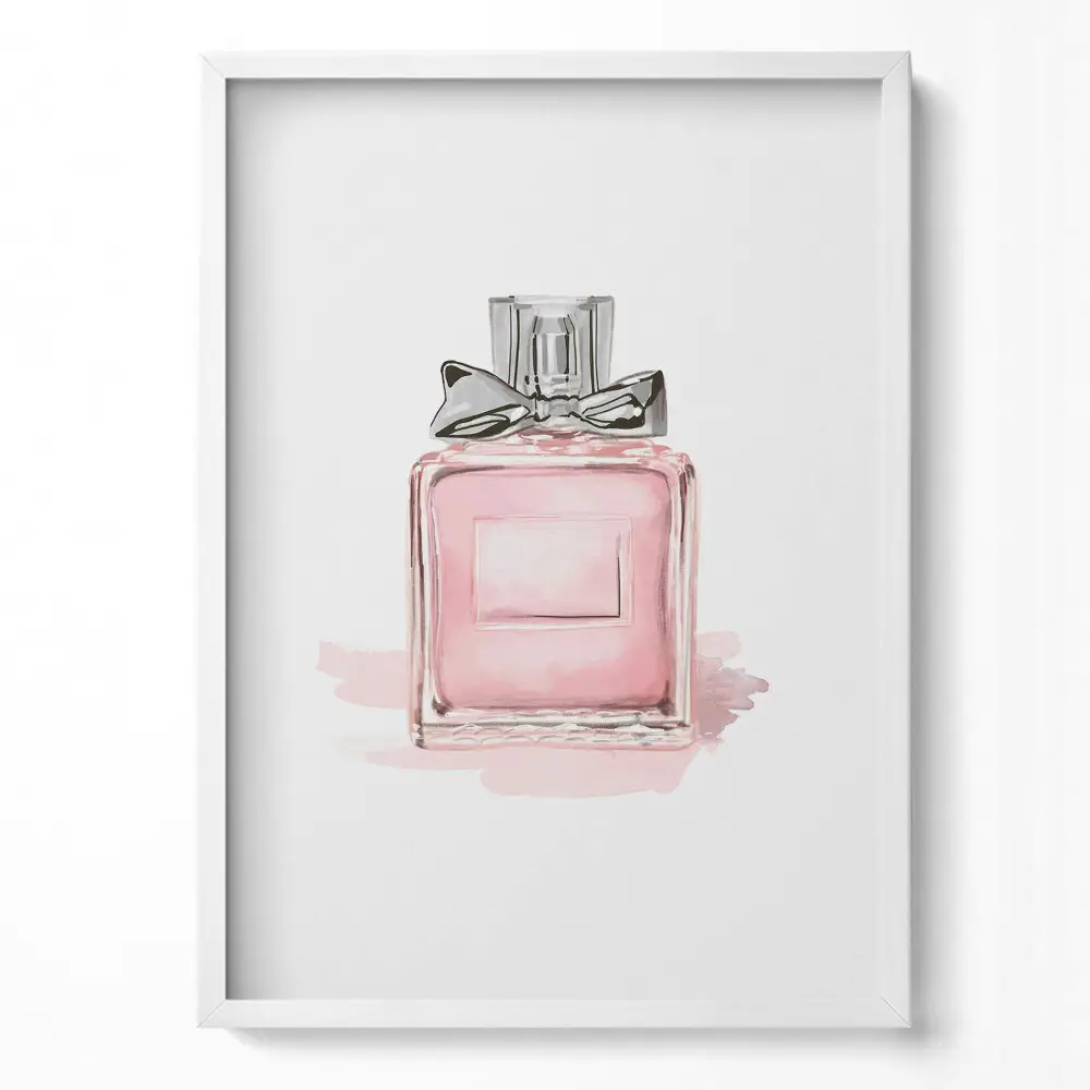 Obraz v ráme Ružový parfum s mašľou