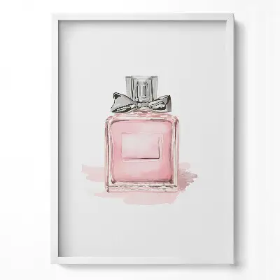 Obraz v ráme Ružový parfum s mašľou