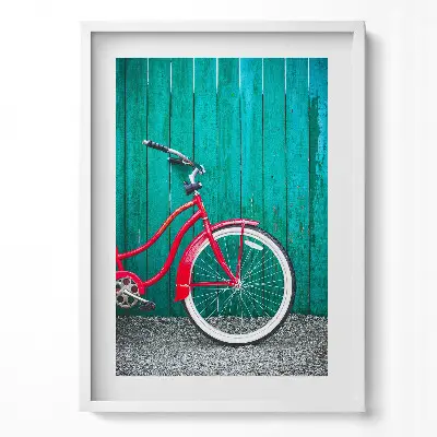 Obraz v ráme Červený bicykel