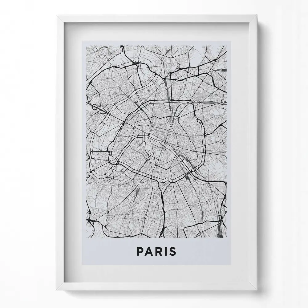 Obraz v ráme Mapa mesta Paríž