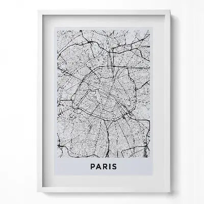 Obraz v ráme Mapa mesta Paríž