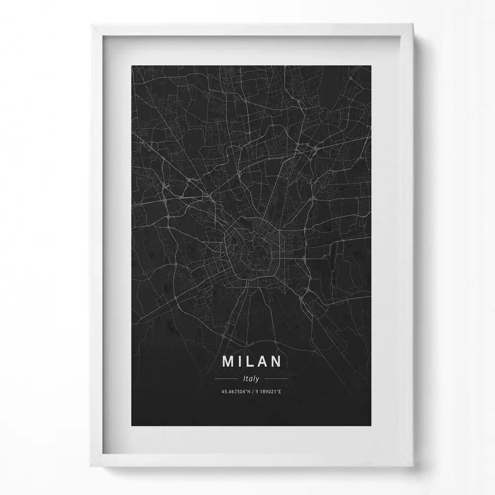 Obraz v ráme Mapa mesta Miláno Taliansko