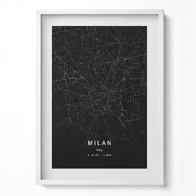 Obraz v ráme Mapa mesta Miláno Taliansko