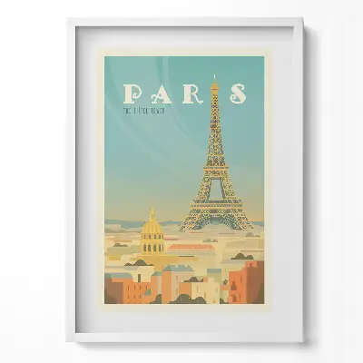 Obraz v ráme Ilustrácia Paríža a Eiffelovej veže