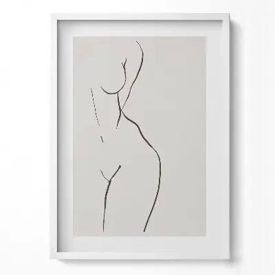 Obraz v ráme Lineart ženská silueta