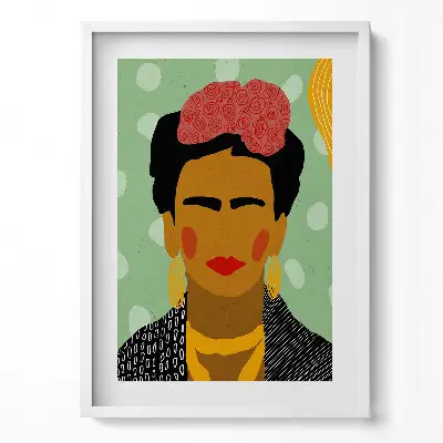 Obraz v ráme Ilustrácia portrétu Fridy Kahlo