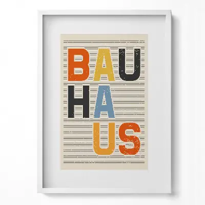 Obraz v ráme Modernistický farebný nápis Bauhaus