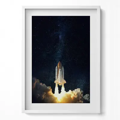 Obraz v ráme Raketa štartujúca do vesmíru