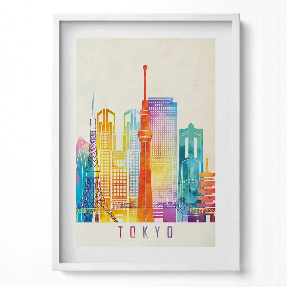 Obraz v ráme s ilustráciou mesta Tokio