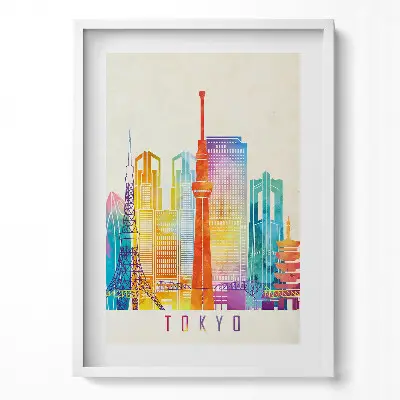 Obraz v ráme s ilustráciou mesta Tokio