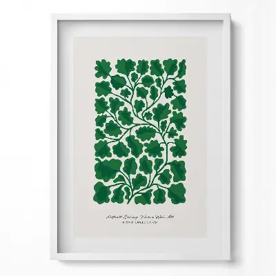 Obraz v ráme s ilustráciou rastlín a kvetov