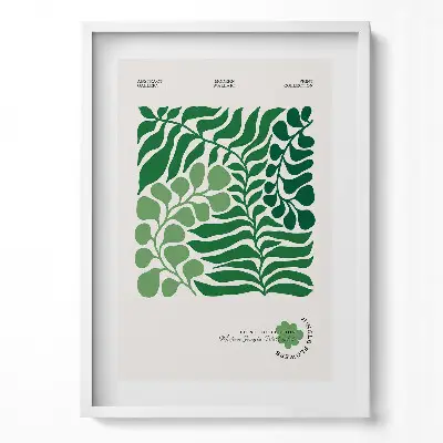 Obraz v ráme s ilustráciou rastlín a kvetov