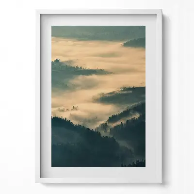 Obraz v ráme Horská krajina v hmle